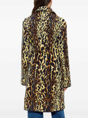 Abrigo de chenilla de lana con estampado animal amarillo de Marni