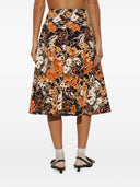 Gonna midi con stampa floreale Marni