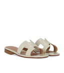 Paolo Ferrara Croco Print White Sandal