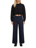 Dries Van Noten Black Drawstring Crew Neck Cropped Sweatshirt