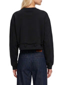 Dries Van Noten Black Drawstring Crew Neck Cropped Sweatshirt