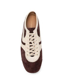 Zapatillas de deporte con paneles de cuero morado de Dries Van Noten