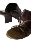 Dries Van Noten Leather Slippers With Satin Trim