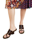 Dries Van Noten Leather Slippers With Satin Trim