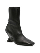 Dries Van Noten Black Leather Heeled Ankle Boots