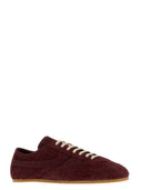 Burgundowe zamszowe tenisówki Dries Van Noten