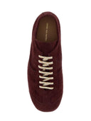 Burgundowe zamszowe tenisówki Dries Van Noten