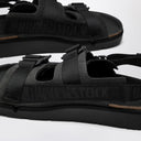 Birkenstock Black Shinjuku Sandal In Natural Leather And Tissue