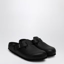 Birkenstock Boston Slipper Black In Smooth Leather