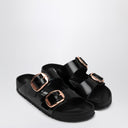 Birkenstock Slide Arizona Big Buckle In Shiny Black Leather