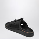 Birkenstock Shinjuku Black Leather And Textile Slipper