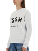 Msgm Sweatshirt With Brushed Logo Print