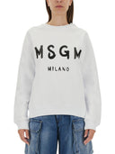 Msgm Sweatshirt With Brushed Logo Print