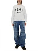 Msgm Sweatshirt With Brushed Logo Print