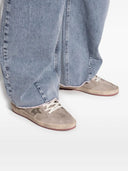 Golden Goose Ballstar Suede Upper Toe And Spur With Pearls Laminated Star Leather Heel