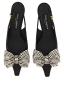 Dolce & Gabbana Satin Sling Back With Rhinestone Embroidery