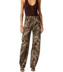 Elisabetta Franchi Brown Alligator Print Barrel Jeans