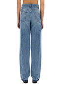 Stella Mc Cartney Straight Leg Jeans With Contrasting Panels