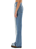 Stella Mc Cartney Straight Leg Jeans With Contrasting Panels