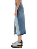 Stella Mc Cartney Denim Skirt With Contrasting Panel