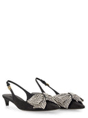 Dolce & Gabbana Satin Sling Back With Rhinestone Embroidery