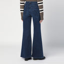 Mutter verblasste blaue Flared Jeans