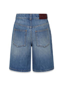 Gucci Denim Shorts With Web Ribbon