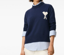 Ami Pull Col Rond Avec Ami De Coeur Contraste