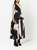 Alexander Mc Queen One Shoulder Printed Midi Dress