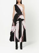 Alexander Mc Queen One Shoulder Printed Midi Dress