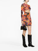 Dsquared2 Printed Cut Out Short Dress