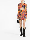 Dsquared2 Printed Cut Out Short Dress
