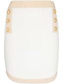 Balmain Button Embossed Knit Mini Skirt