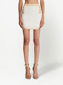 Balmain Button Embossed Knit Mini Skirt