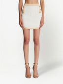 Balmain Button Embossed Knit Mini Skirt