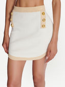 Balmain Button Embossed Knit Mini Skirt