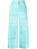 Etro Printed Cotton Cropped Trousers