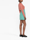 Balmain Button Embossed Wool Mini Skirt