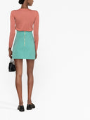 Balmain Button Embossed Wool Mini Skirt