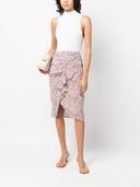 Iro Wrap Silk Blend Midi Skirt