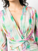 Iro Printed Wrap Silk Blend Top