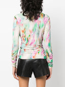 Iro Printed Wrap Silk Blend Top