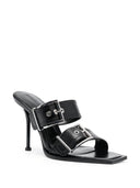 Alexander Mc Queen Punk Double Buckle Leather Sandals