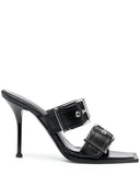 Alexander Mc Queen Punk Double Buckle Leather Sandals