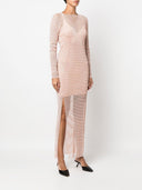 Vestido largo adornado con los rehinestones de la marca Santa