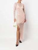 Vestido largo adornado con los rehinestones de la marca Santa