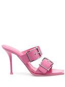 Alexander Mc Queen Punk Double Buckle Leather Sandals