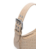 By Far Pre Mini Soho Croco Embossed Leather Shoulder Bag