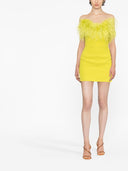 The New Arrivals By Ilkyaz Ozel Feathers Detail Short Dress
