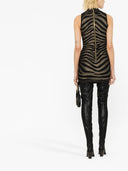 Balmain Sleeveless Zebra Print Knit Short Dress